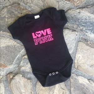 3/6m Love Pink custom onesie